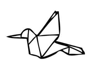 Applicatie Vogel Origami velours